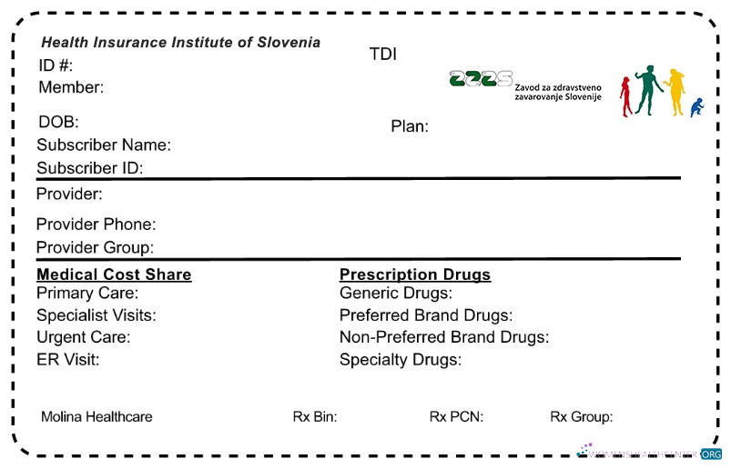 Download Slovenia health insurance card Photoshop template